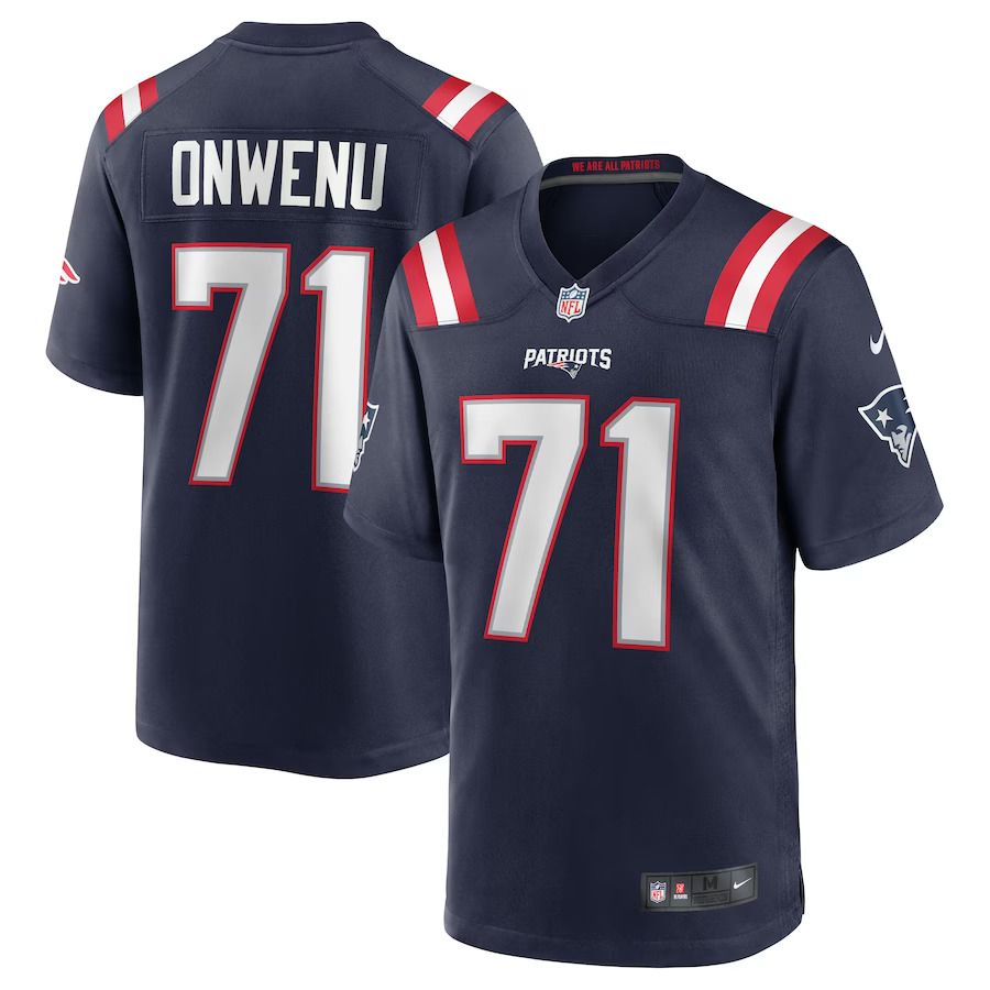 Men New England Patriots #71 Mike Onwenu Nike Navy Team Game NFL Jersey->new england patriots->NFL Jersey